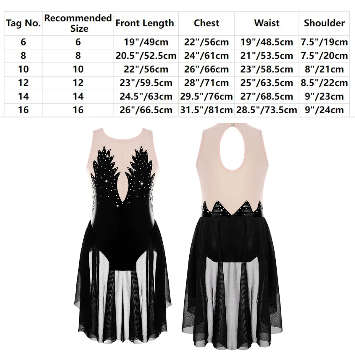 Kids Meisjes Ballet Jurk Gymnastiek Turnpakje Dancewear Mouwloze Strass Mesh Skirted Latin Jazz Lyrical Prestaties Kostuum