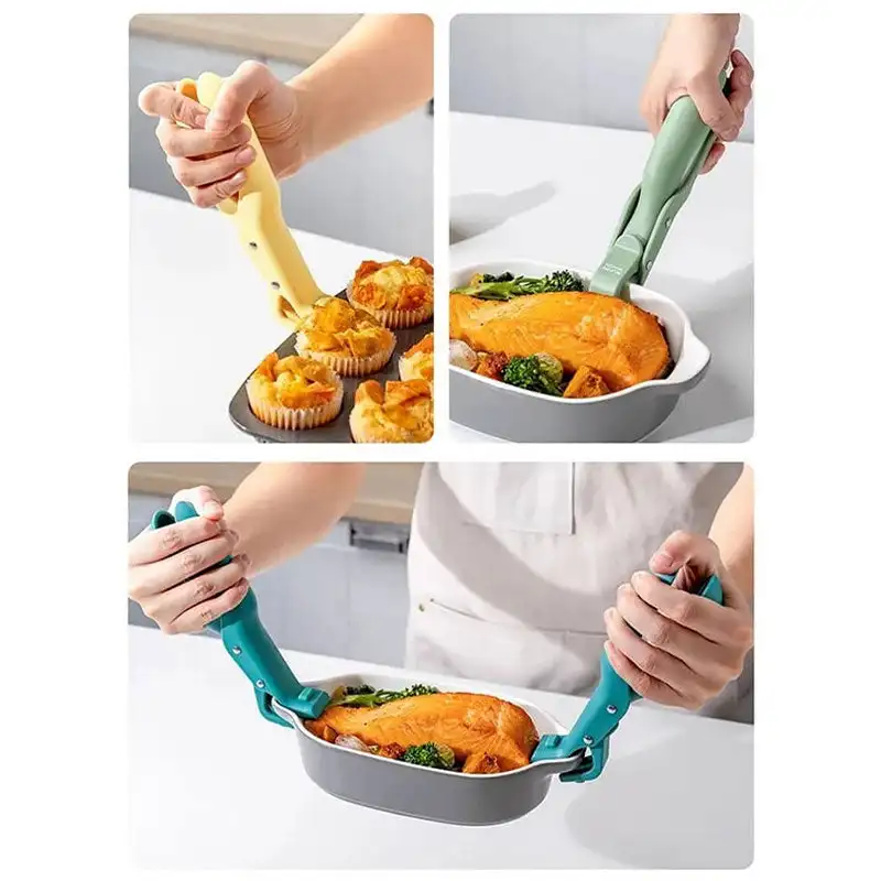 Multi-Purpose Silicone tongs Anti-Scald Bowl Holder Clip For Kitchen Hot Meal Bowls Tongs Gripper Silicone Anti-Scalding Cooking