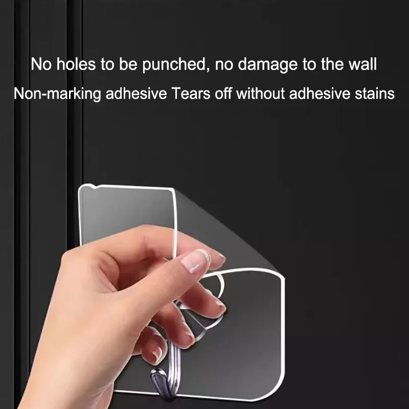 

Self-adhesive Hooks Strong Adhesive Photo Frame Nail Hooks Transparent Seamless Wall Bracket Place Items Hooks