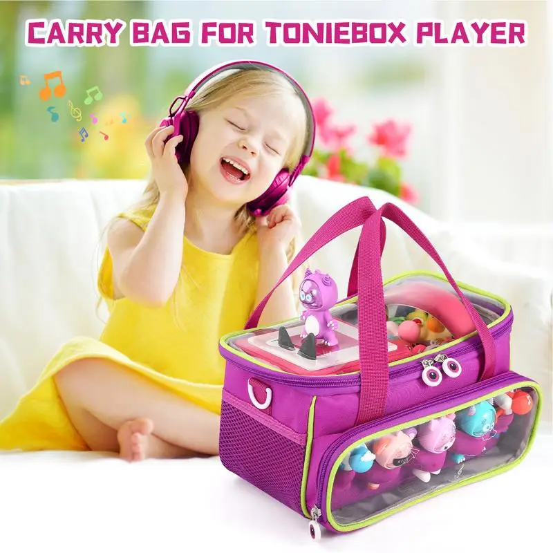 Portable Travel Carrying Case For Tonies Toniebox Starters Set Speaker Waterproof Velvet Storage Bag Handbag With Shoulder Strap