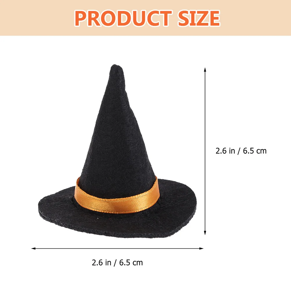 12 Pcs Cap Halloween Decorations Bottle Hat Mini Witch DIY Crafts Accessory Felt Cloth Tiny Hats Ornament Cover