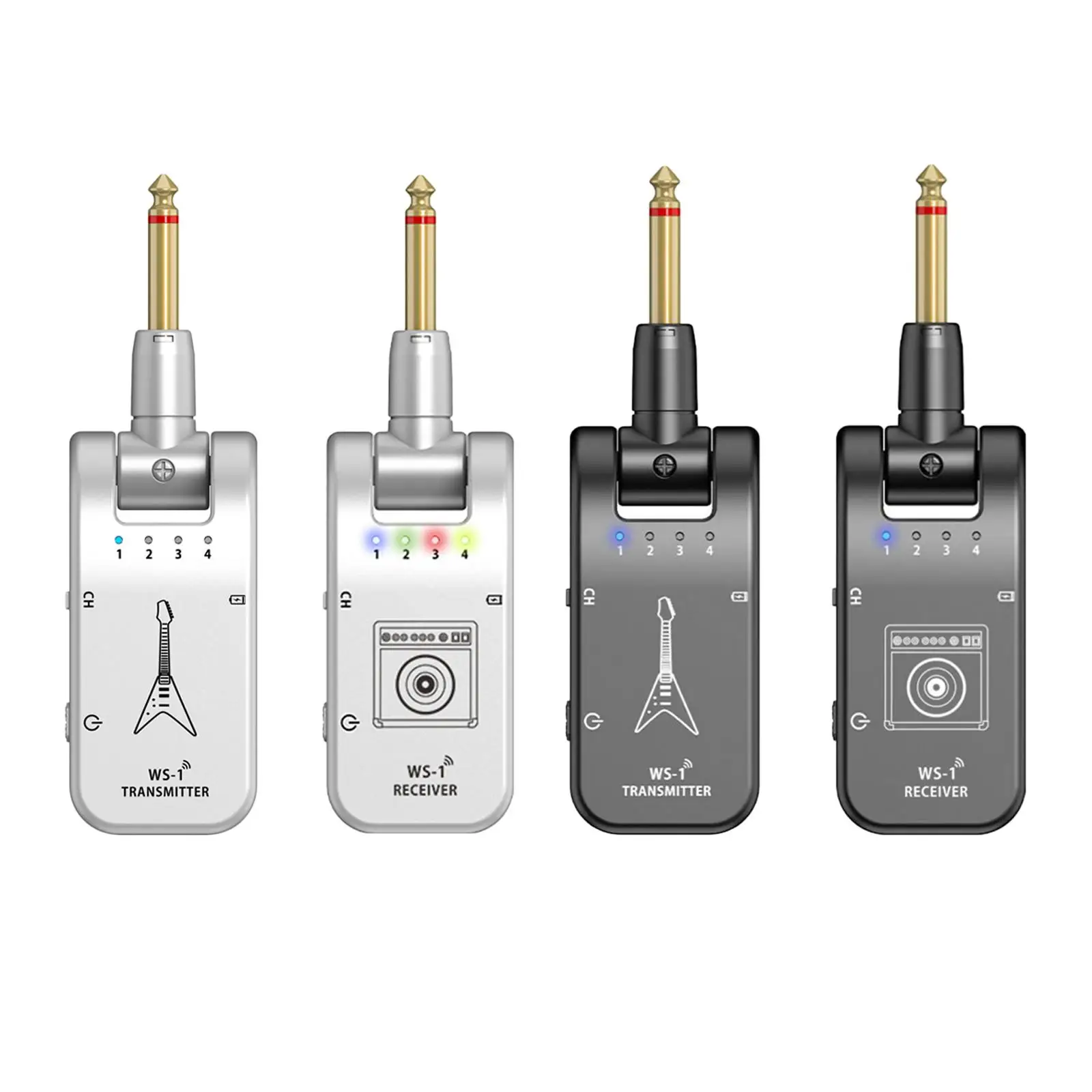 

2.4G Wireless Guitar System Transmitter & Receiver 4 Channels for Speaker