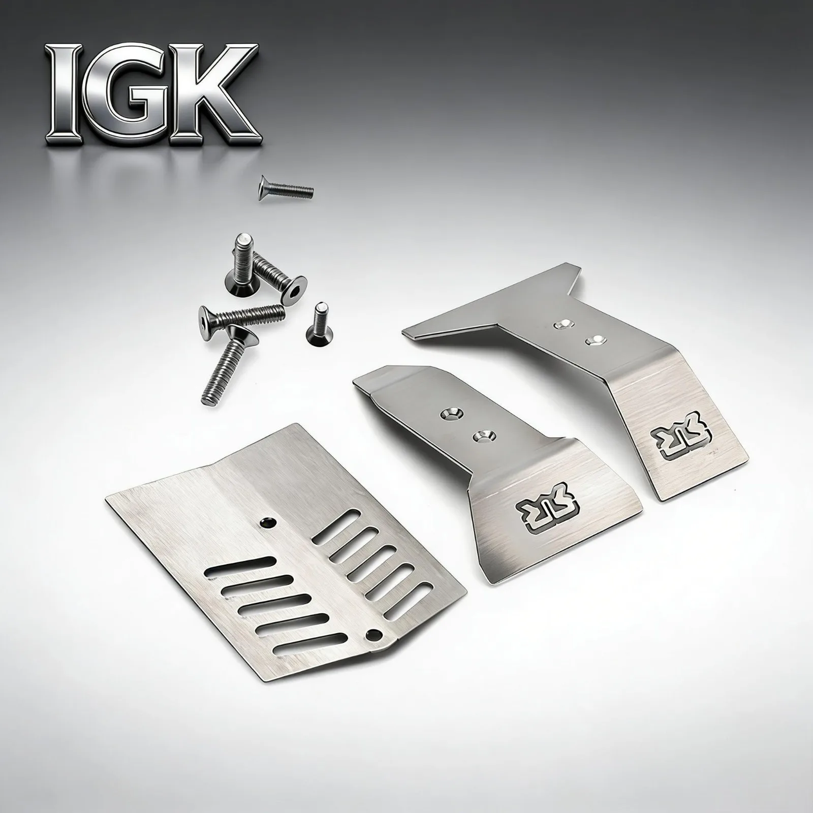 AR106017 1Set Stainless Steel Skid Plate - Front/Middle/Rear Chassis Armor for ARRMA 1/8 NERO 6S BIG ROCK BLX Truck