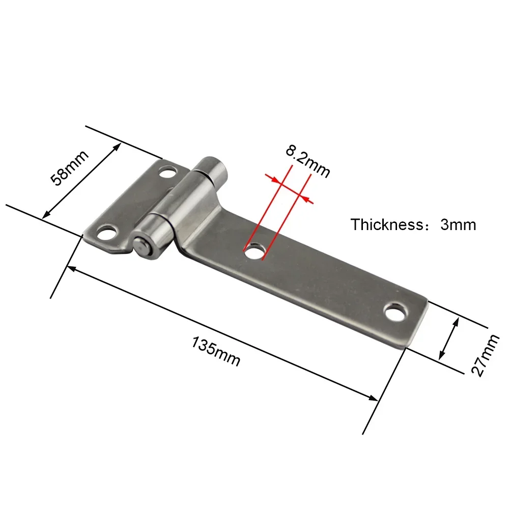 Mirror 304 Stainless Steel 135mm T Hinge Heavy Duty Marine Boat Yachts Hardware Stainless Steel Door Hinges For Container