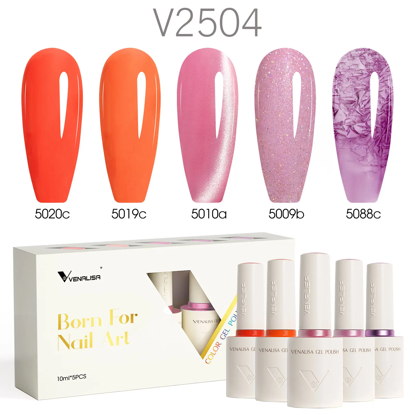 5 pz/kit Venalisa Colore Gel Smalto Per Unghie Set Hema Free Soak Off UV LED Smalto Per Unghie Gel 10ml Combo TPO LIBERO HEMA Kit Gel