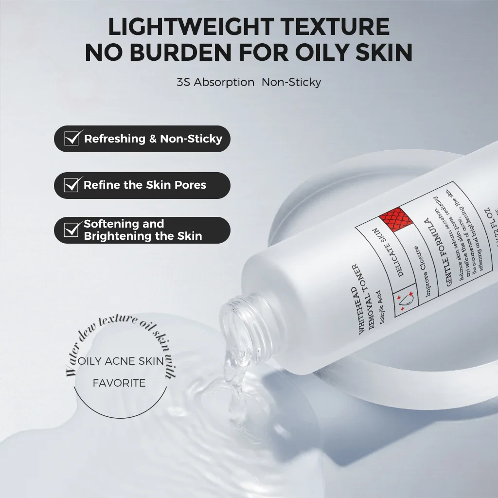 

NING WHITEHEAD REMOVAL TONER REDUCES PORES, MINIMIZES BLACKHEADS, BRIGHTENS SKIN, AND CONTROLS OIL PRODUCTION