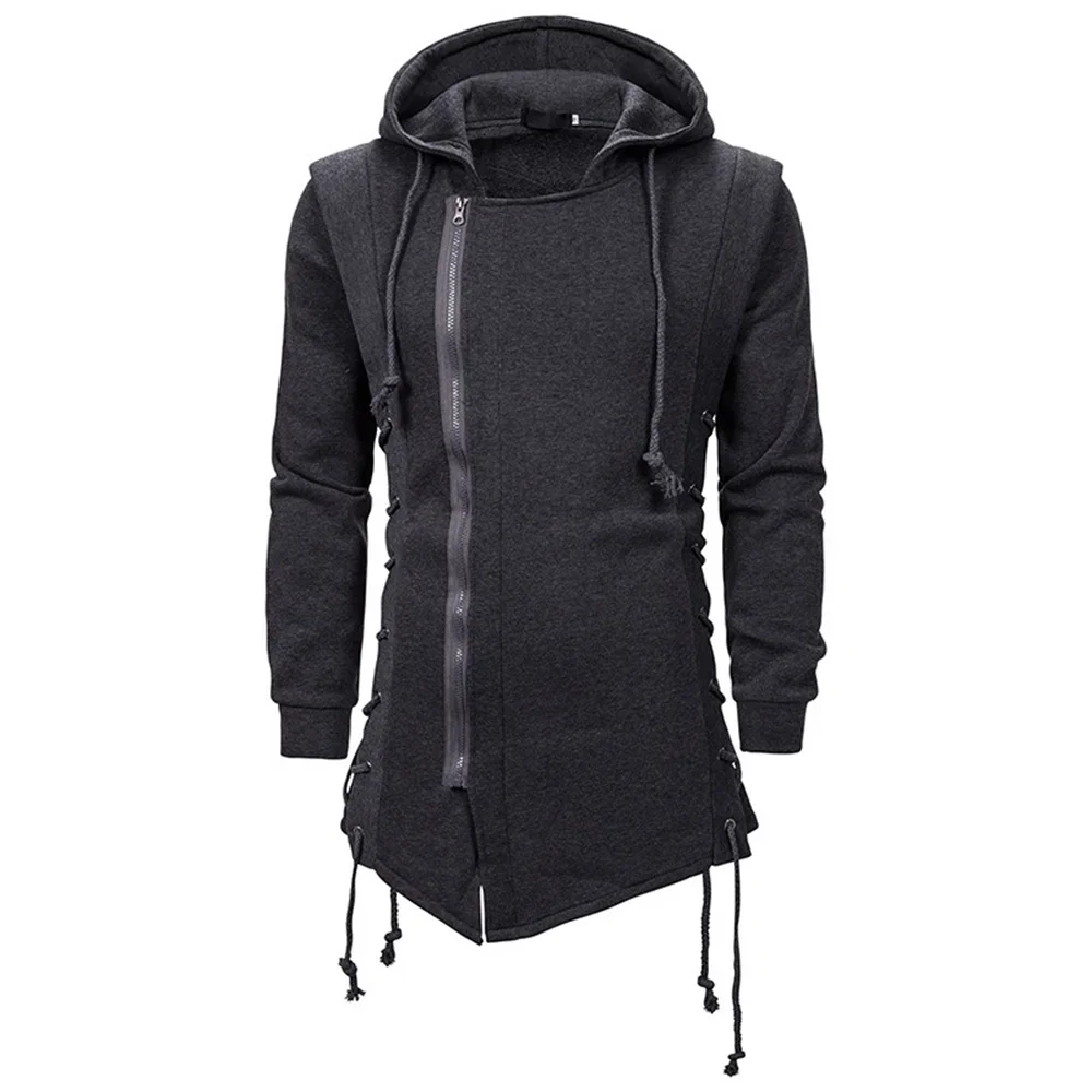 

Autumn New Men Hoodies Sweatshirts Casual Solid Long Sleeve Hoodie Men Slim Fit Dark Hooded Loose Jacket Coats 2025 New