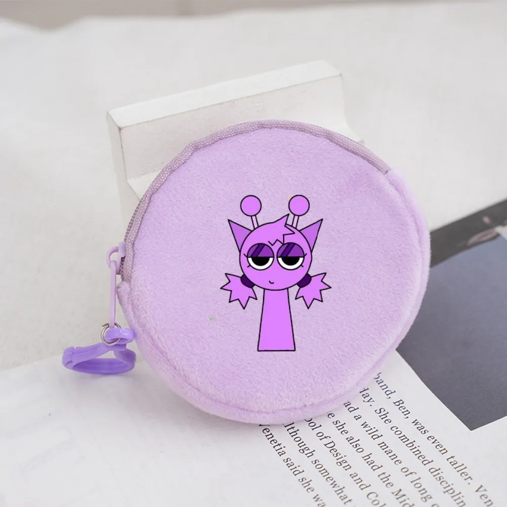 Kawaii Sprunki Cartoon pluszowa portmonetka śliczny portfel z nadrukiem kreskówkowym dla chłopców i dziewcząt modna torba do przechowywania słuchawek na zamek błyskawiczny