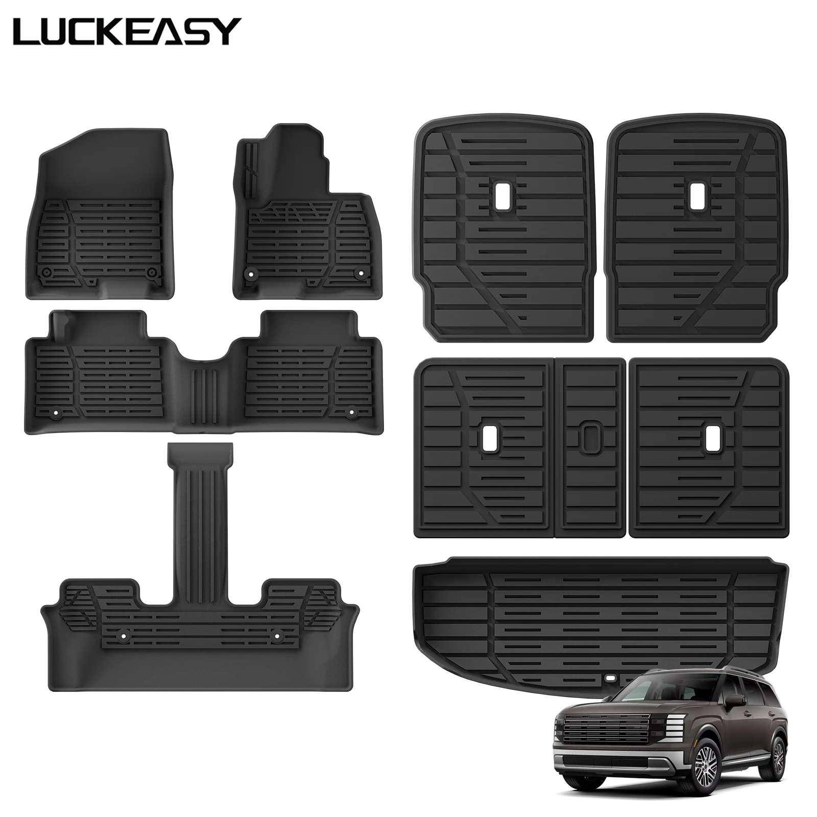 

Right Drive for Hyundai Palisade Hybrid 7Seats 2026 (Not Fit Fuel Version) TPE Car Floor Mats Cargo Liner Trunk Pad Waterproof