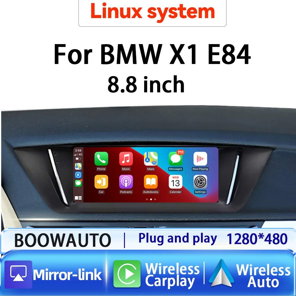 8.8'' NEW Car Multimedia Player For BMW X1 E84 2009 2015 CIC CarPlay Android Auto Touch Screen Unit Video BT Display Monitor