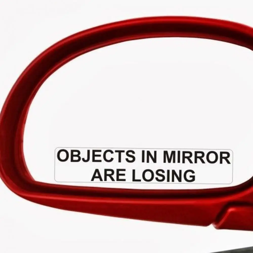 2 Pcs OBJECTS IN MIRROR ARE LOSING Car Stickers Rear View Mirror Vinyl Decal