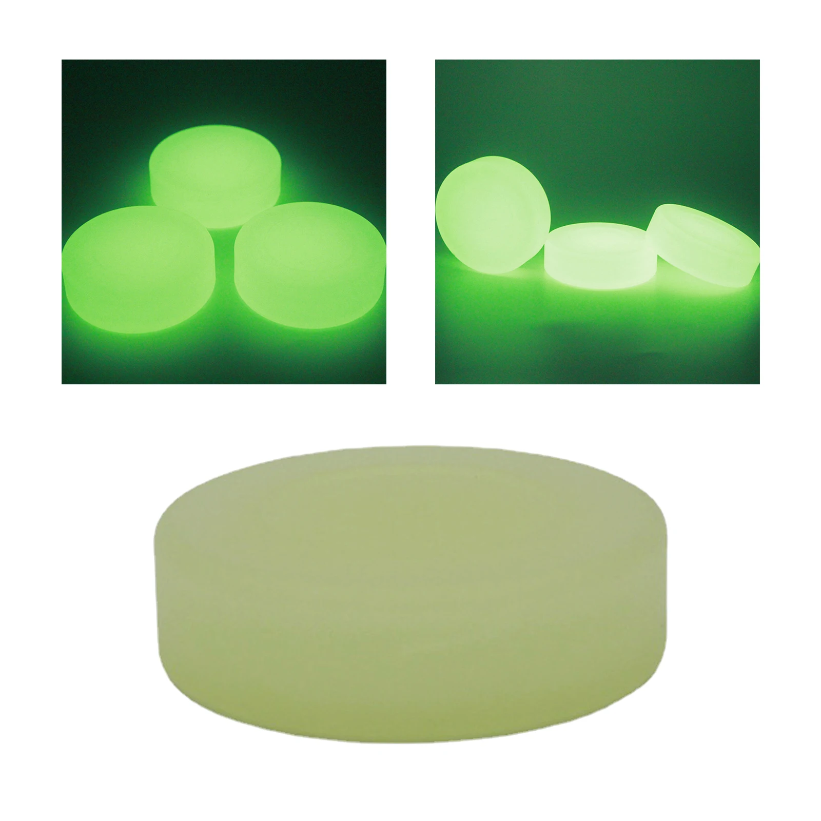 Ice Hockey Puck Glow in The Dark Outdoor Sports Diameter 2.83inch Party Puck Ice Hockey Puck Glow in The Dark Party Puck Green