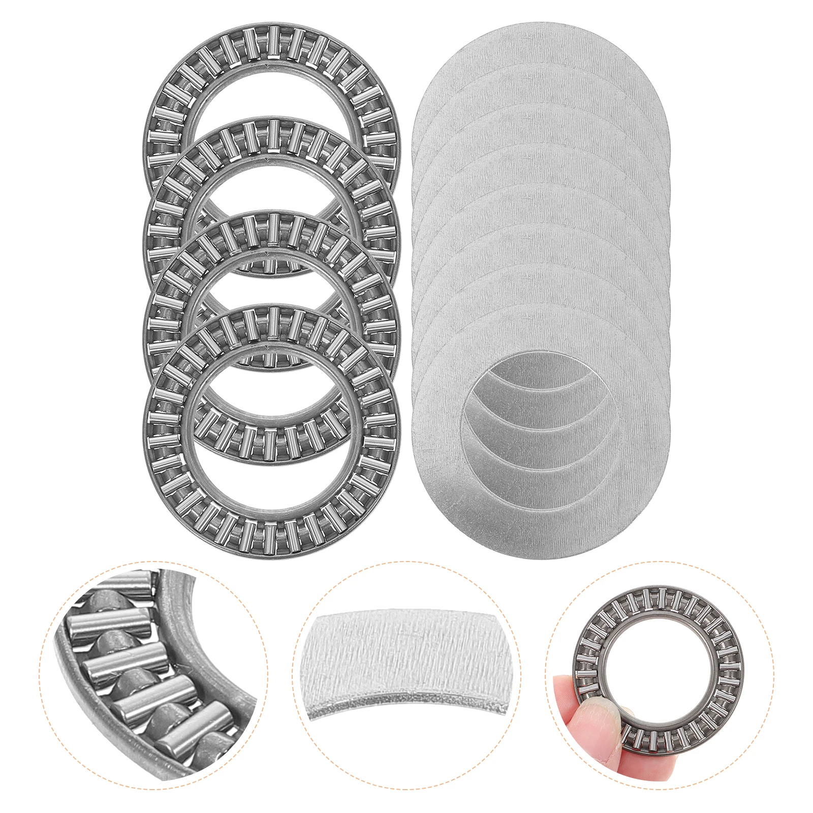 

4Sets Thrust Needle Roller Bearings High Temperature Wear-Resistant Heat-Resistant Durable Axial Load Milling Machine Accessory