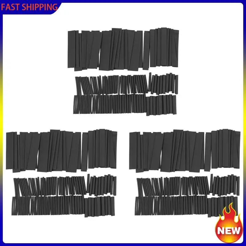 

Especial 381Pcs Black Glue Weatherproof Heat Shrink Sleeving Tubing Tube Assortment Kit