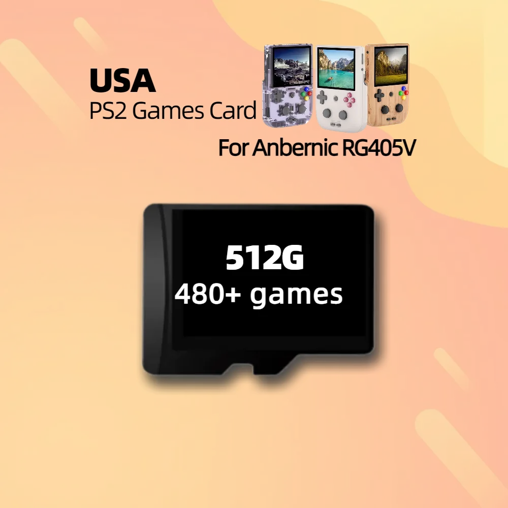 Imagem -03 - Game Card para Anbernic Ps2 Retro Games Console Portátil Handheld 512g Toda a Coleção Eua ue jp Rg405v tf