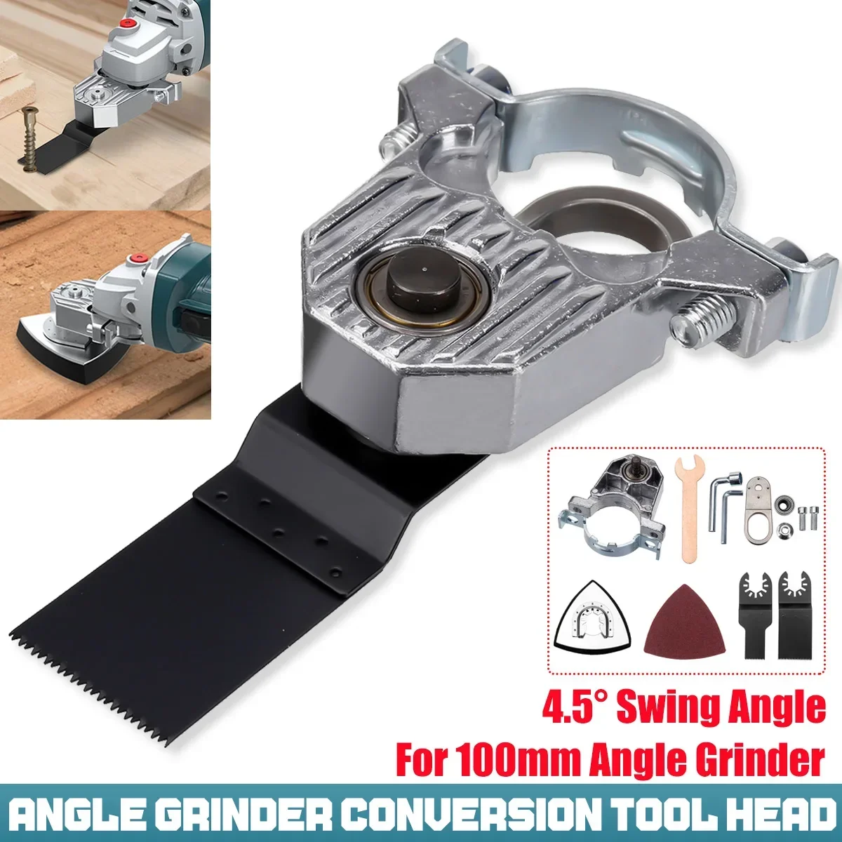 100mm Multifunction Angle Grinder Converter Cordless Oscillating Tool Adapter Kit Quick Change Sanding Polishing Grinder tools