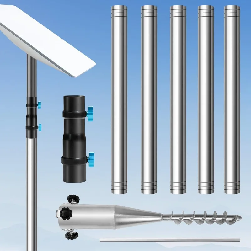 Stainless Steel Outdoor Ground Mount Bracket Signal Support Splicable Steel Pipe V2 Stand
