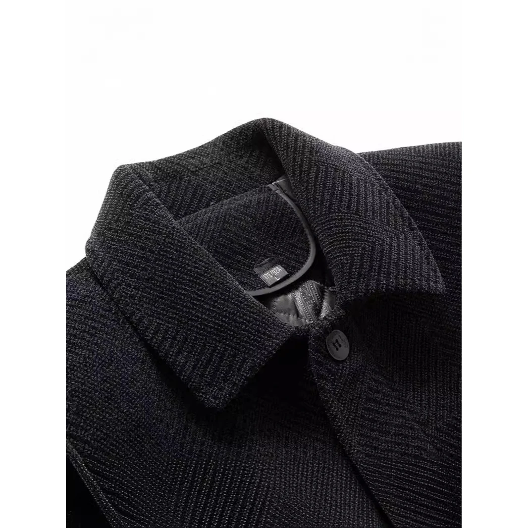 

Осень-зима, новое мужское шерстяное пальто с воротником-клапаном среднего возраста и ли, мужское шерстяное пальто на подкладке, трансграничный заказ