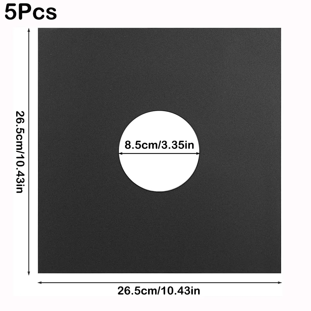 New 7/10/12 Inch Vinyl Record LP Jackets Kraft Paper Black Cardboard Vinyl Record Covers Blank Album Jackets