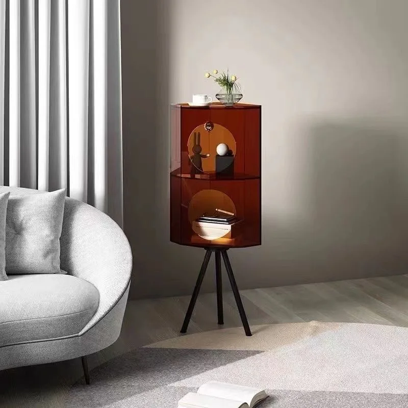 Triangle Corner Cabinet Dining Room Corner Wine Cabinet Bedroom Bookcase Side Cabinet Living Room Corner Acrylic Shelf