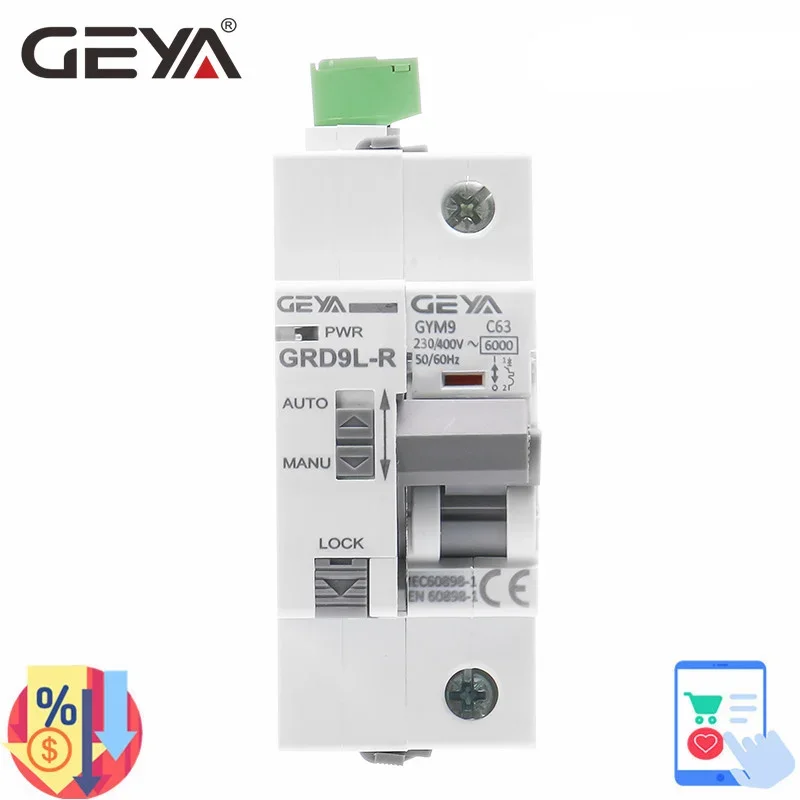 

GEYA Din Rail Automatic Recloser Circuit Breaker GRD9L-R GYM9 1P 6KA MCB Self-Reclosing Device with CE Certificate