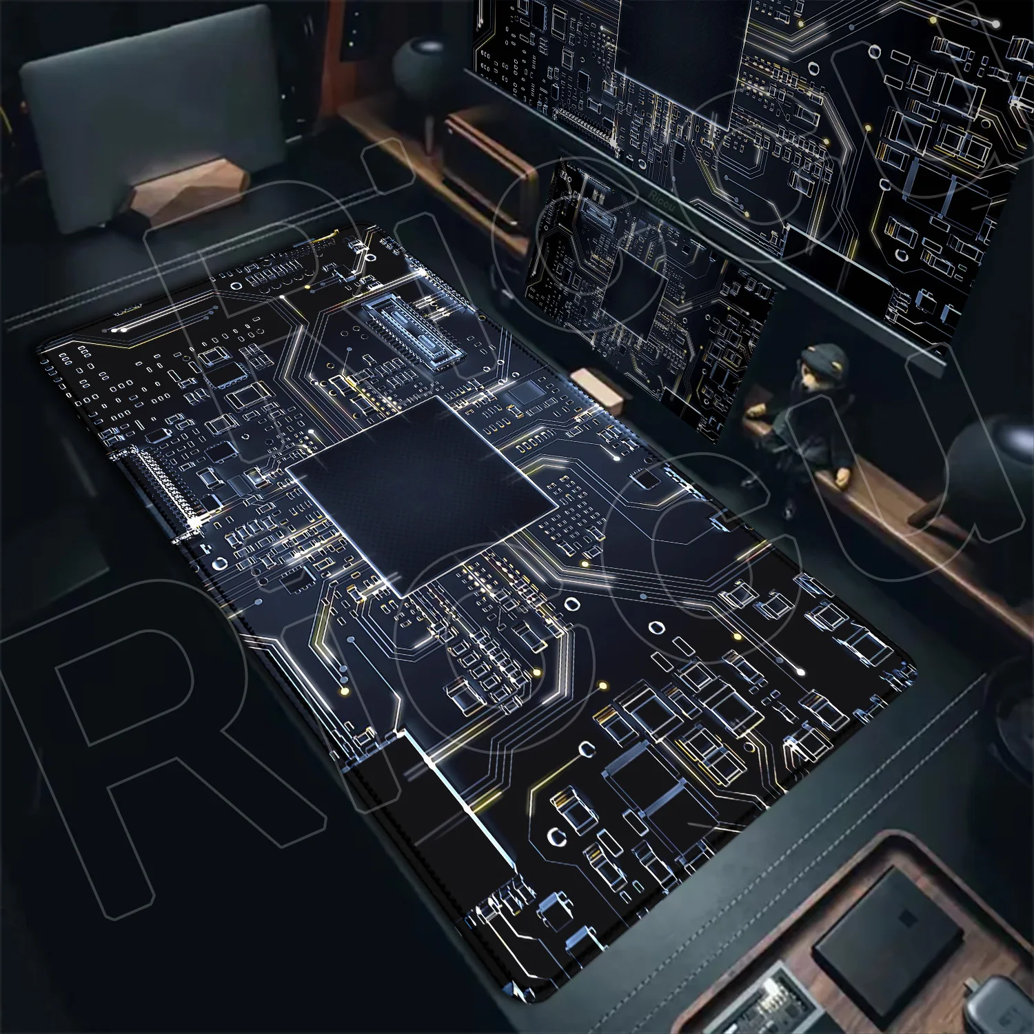 

Computer Inside Motherboard Circuit Board Mouse Pad HD Print Mousepad Large XXL Keyboard Natural Rubber Game Table Rug Desk Mats