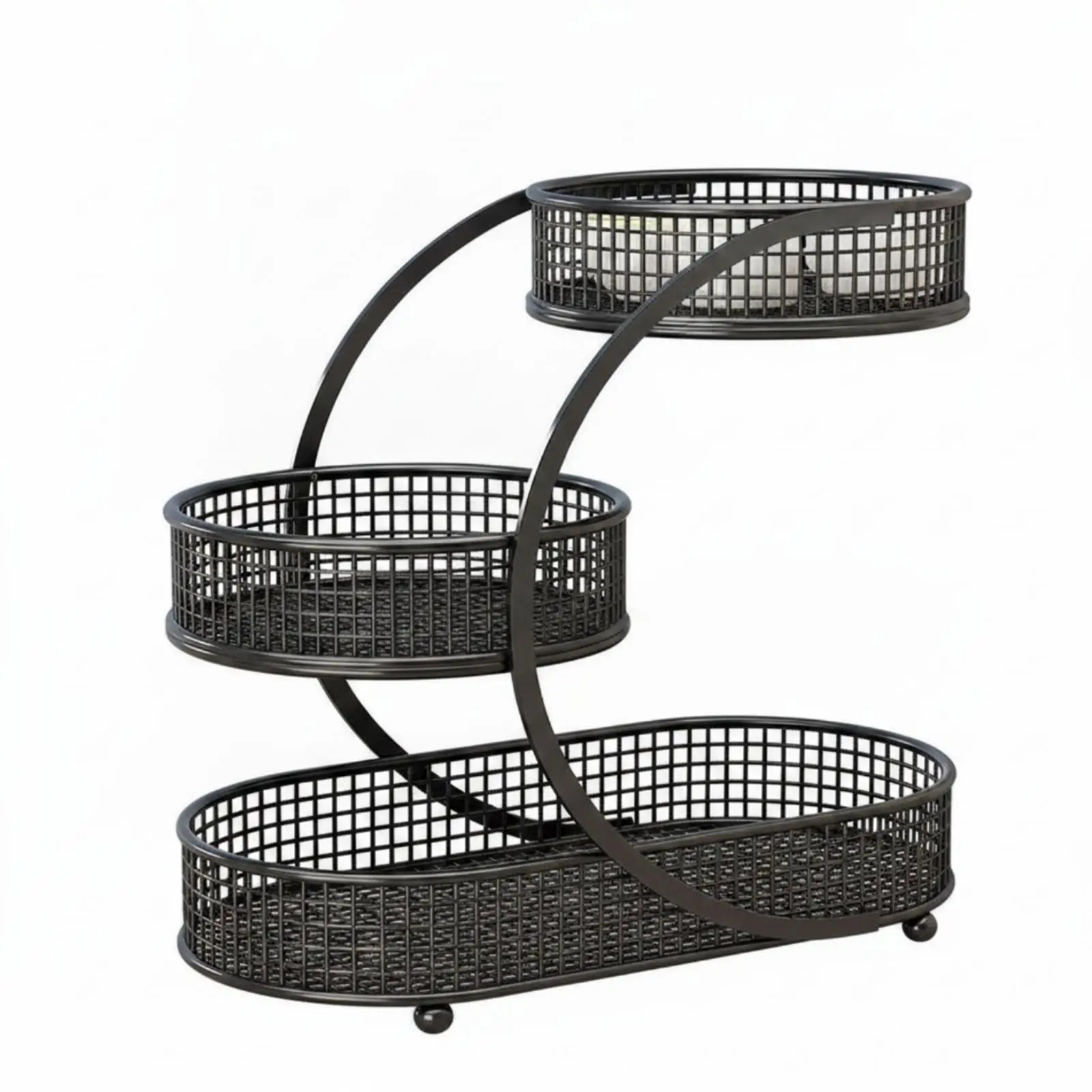 Curved Metal Flowerpot Display Stand Multi Tier Shelf for Indoor Plants with Sturdy Round Feet Elegant Home Organizer