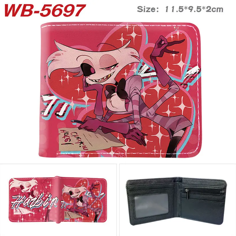 Anime Hazbin Hotel Charlie Morningstar Vaggie Angel Dust Figure Anime Cartoon Print Fashion Short Wallet Pu Change Card Bag Gift view 2