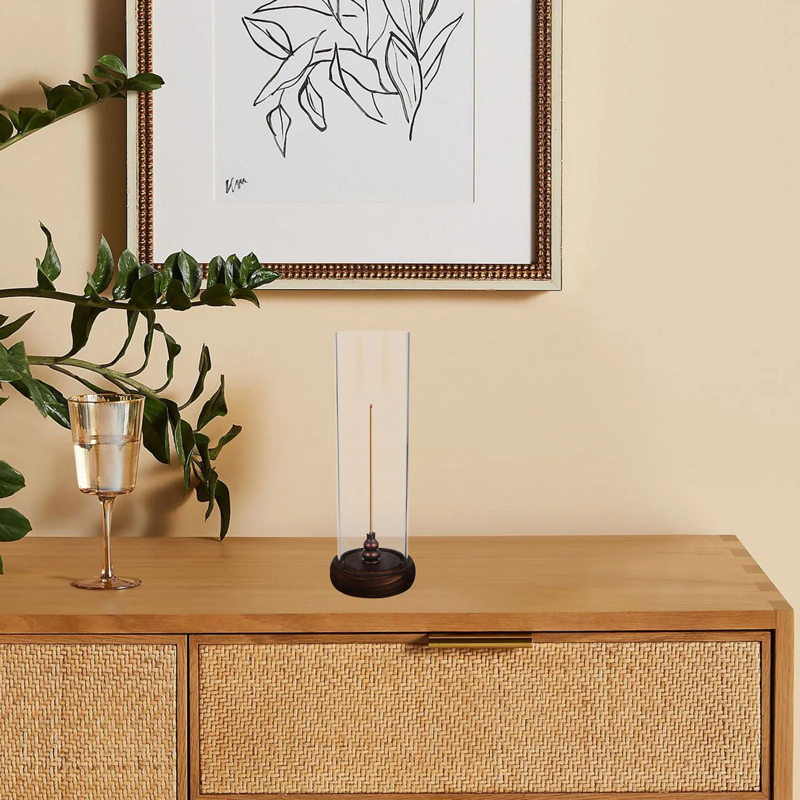 

Incense Burner Holder for Home Decor Sticks Sandalwood Clear 1pcs Cloche Apartment