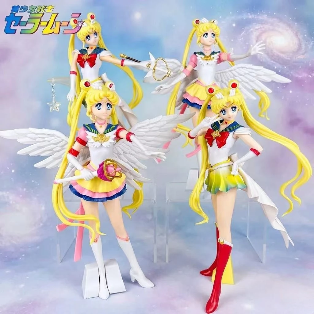 23cm Anime Sailor Moon Figure Tsukino Usagi Figurine Statue Model PVC Collection Desktop Action Figure Toy Kid Gifts