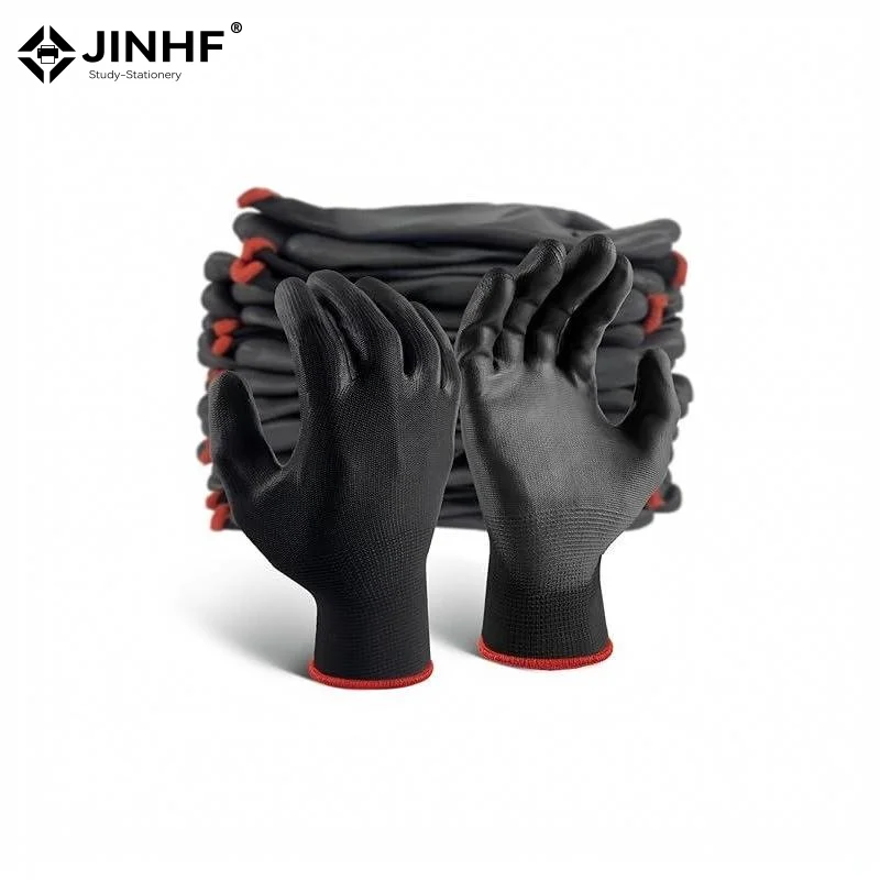 1 Pair Black Coating Gloves Nylon PU Gloves Woodworking Horticulture Automobile Maintenance Anti Slip And Dustproof Daily Use