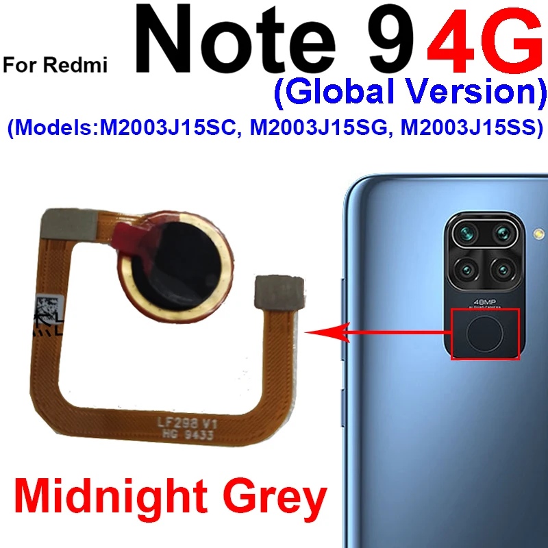 Home Button Flex Cable For Xiaomi Redmi Note 9 9S 9Pro Note 10 Pro 4G 5G Fingerprint with Power Button Touch Sensor Flex Ribbon