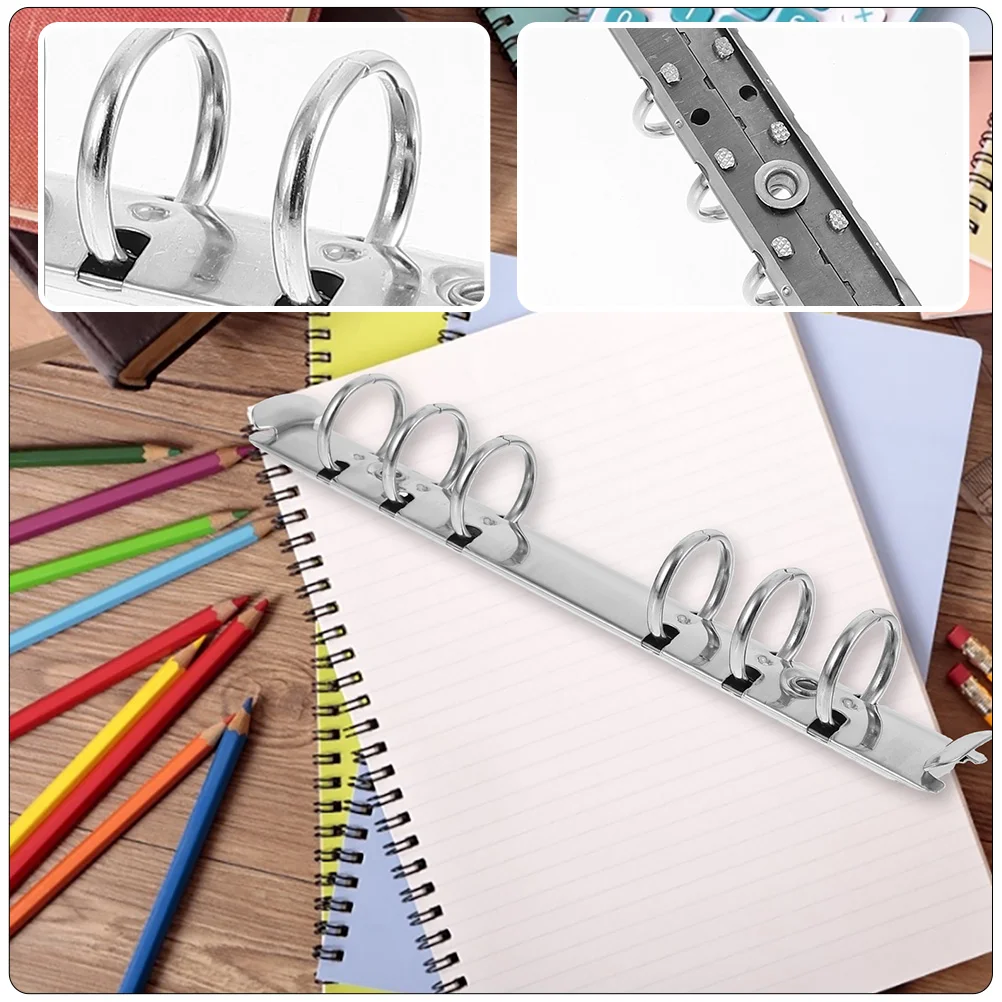 Binder Mechanism Replacement Notebook Ring Clip Segmented Loose Leaf 6 File Holder Spine Bar Binders