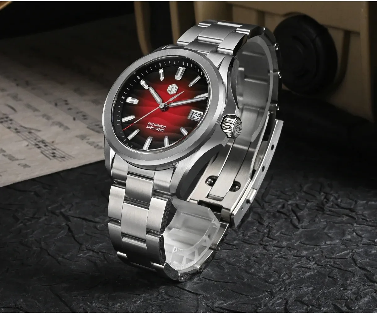 San Martin Men Automatic Watch 39mm Mechanical Wristwatch 10ATM Waterproof Luminous Sapphire NH35 Desert Texture Dial