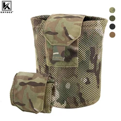 KRYDEX-Tactical Malha Dump Drop Pouch, Molle Belt, Foldable Magazine Pouch, Ferramenta Utility Pack, Waistbag, Caça Acessórios, 500D