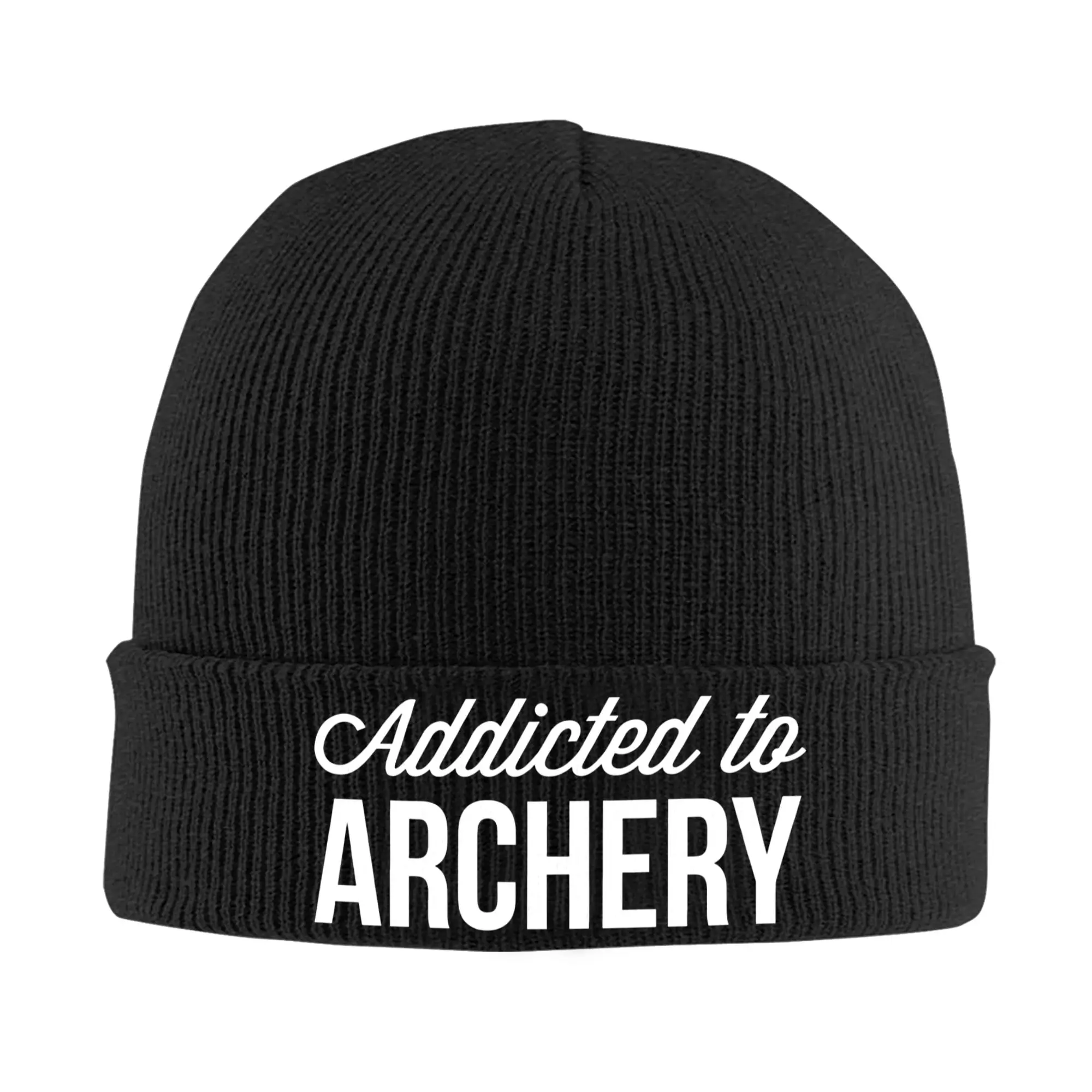 Addicted to Archery Funny Knitted Caps for Women Men Beanies Autumn Winter Casual Hats Acrylic Game Warm Cap