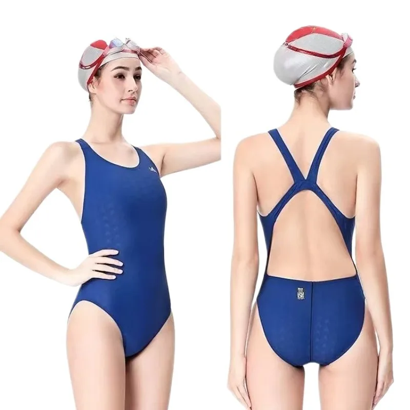 

Kids Professional Swimsuit Single Layer Without Chest Pad, Adult Training Competition Racing Triangle One-piece Swimsuit