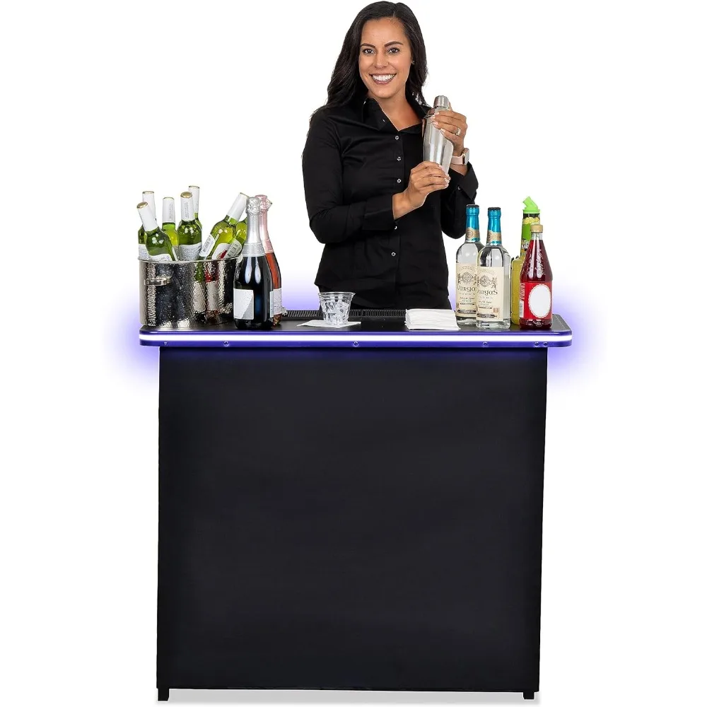 Mesa Bar portátil para eventos, Estação Bartender móvel, inclui estojo, padrão ou LED