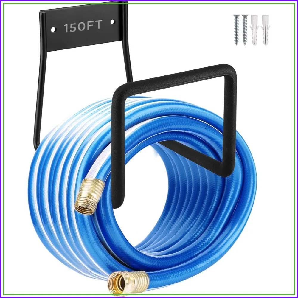 

Heavy Duty Metal Garden Hose Holder Wall Mount Holds 150Ft Hose Reel