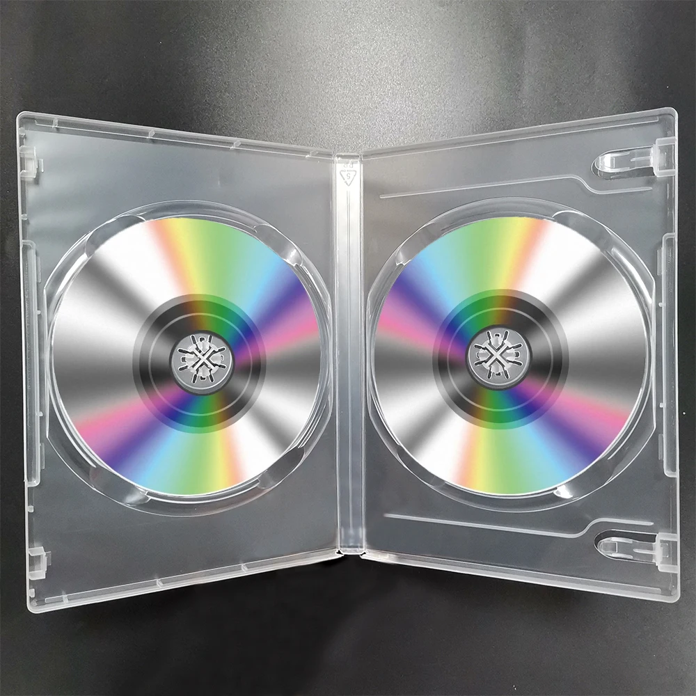 1pc CD Storage Box Transparent Double CD Case Holds 2 Discs Plastic CD Storage Case Box Bags Consumer Electronics Spare Parts