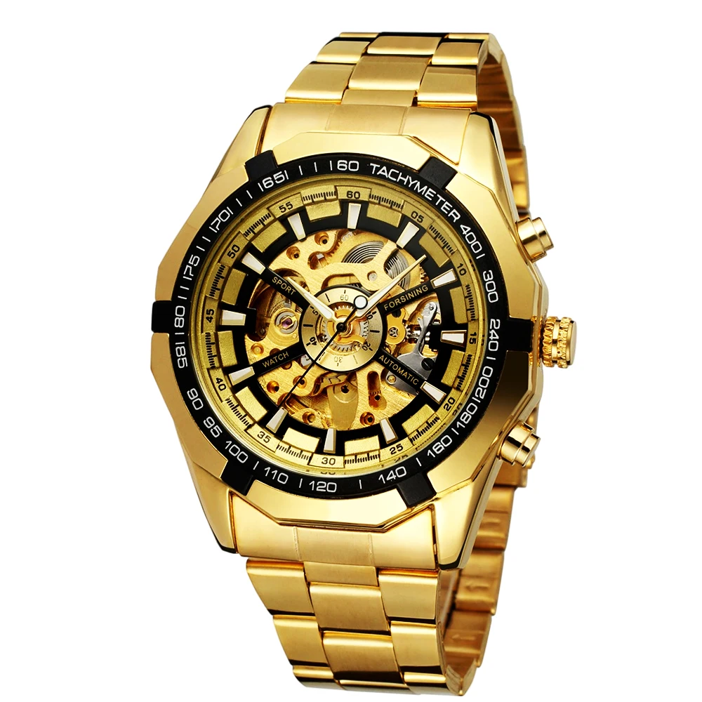 

FORSINING классические деловые мужские часы скелетон автоматические механические часы светящиеся наручные часы из нержавеющей стали Hombre Relojes