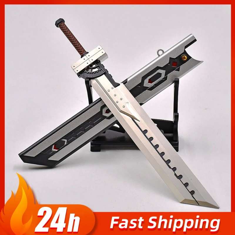 Fantasy Greatsword Keychain Weapons Models Katana Swords Pop-up Version with Scabbard Anime Peripheral Pendant Ornament boy gift