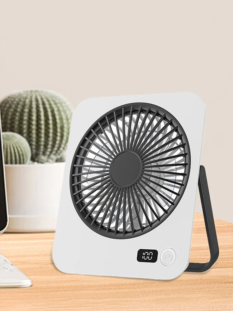 

Портативный настольный вентилятор, 5 скоростей, 1200 мАч, персональный кулер, ультра тихий перезаряжаемый настольный электрический охлаждающий вентилятор для дома и улицы