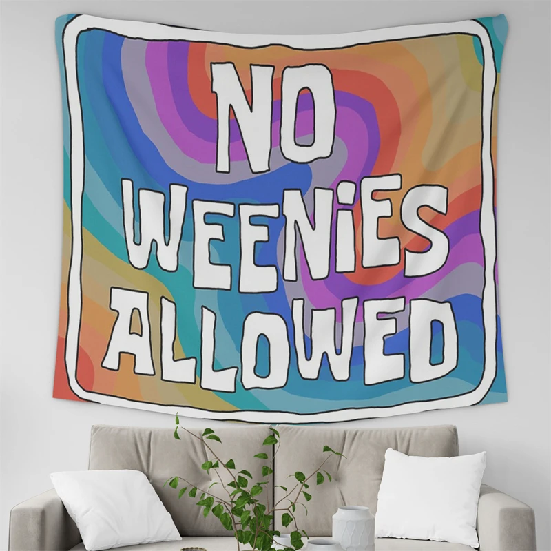 Gaslight Gatekeep Girlboss No Weenies Allowed Tapestry Wall Hanging Art for Bedroom Living Room Decor College Dorm Party