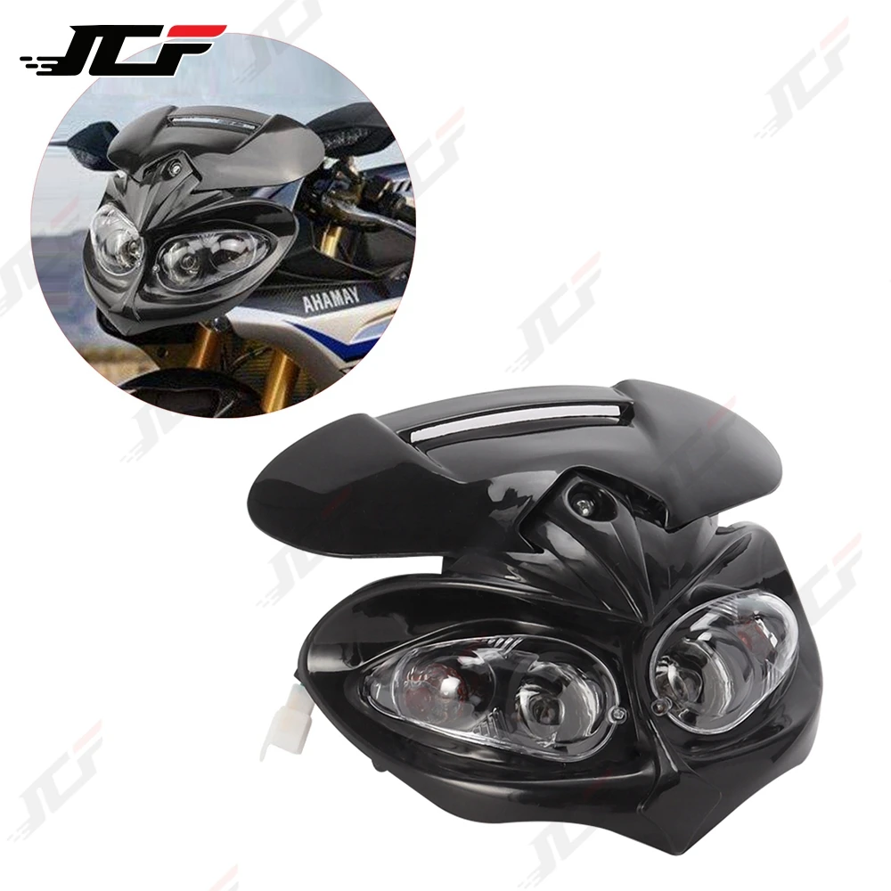 Racing Headlight Motorcyle Dual Head Lamp Led Fairing Light for Dirt Pit Bike ATV Hi Lo Beam Universal Motorbike 4 Eyes Headlamp
