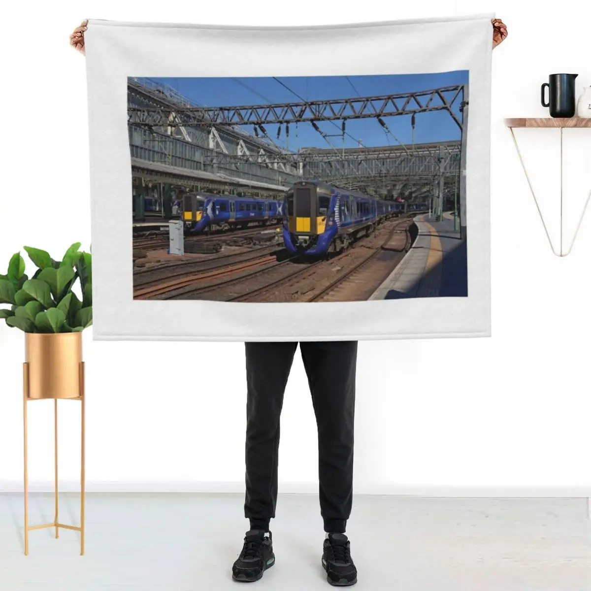Scotrail Class 380 trains at Glasgow Central Station Throw Blanket Sofa Nap Cute Blankets For Sofas Blankets