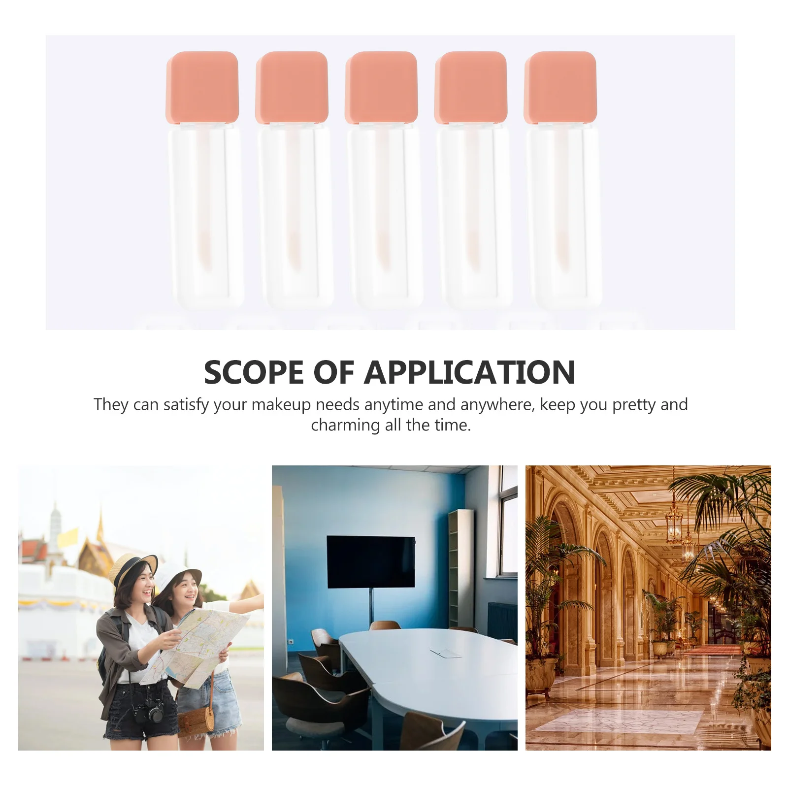 5Pcs 립글로스 튜브 6Ml 원통형 미니 빈 병 여행용 DIY 립 오일 보관 소형 리필 용기 휴대용