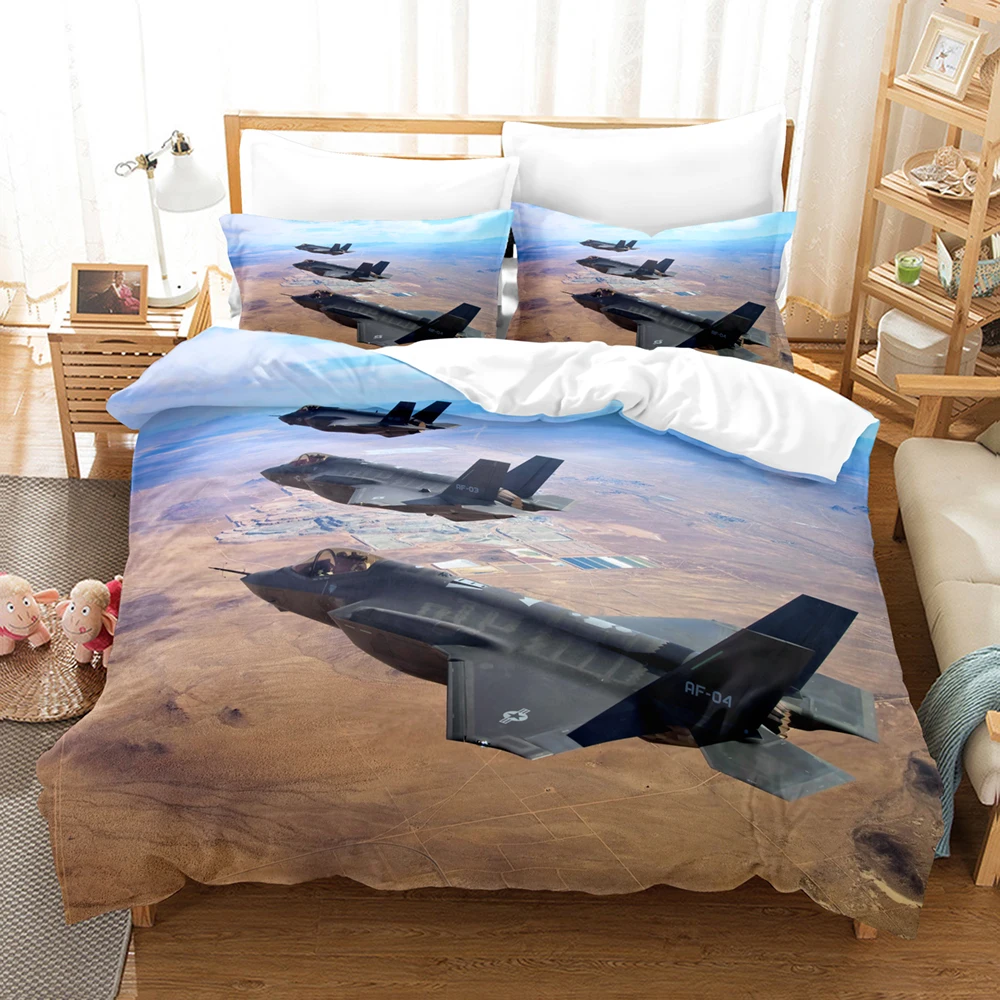 

3D The Plane Bedding Sets Duvet Cover Set With Pillowcase Twin Full Queen King Bedclothes Bed Linen