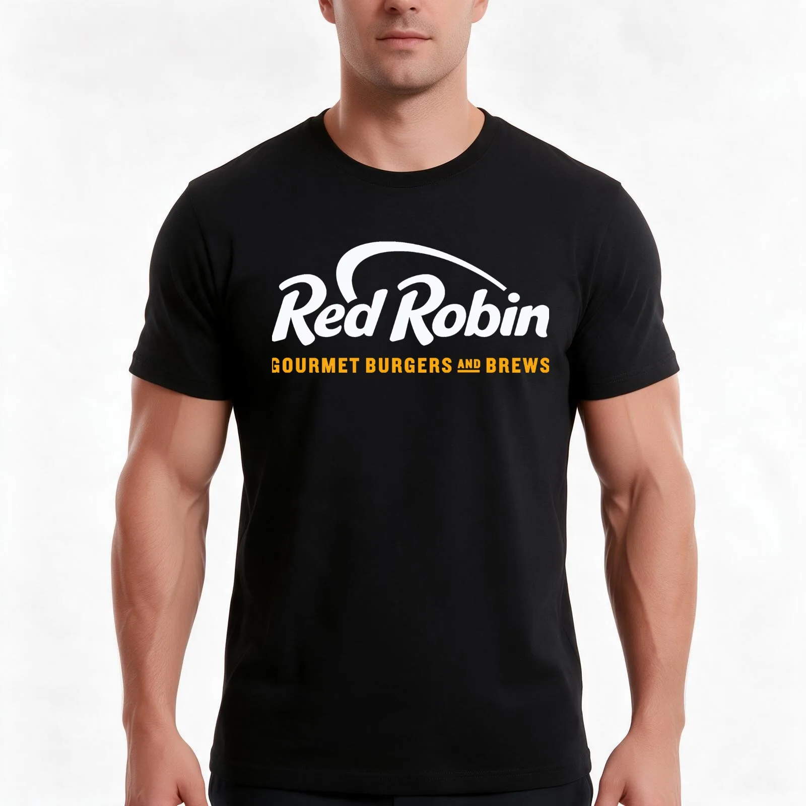 Red robin Food Black Tee 2 T-Shirt, Summer Casual Cotton Tee, Oversized Streetwear Tops, Vintage Graphic Print, Unisex Men Women