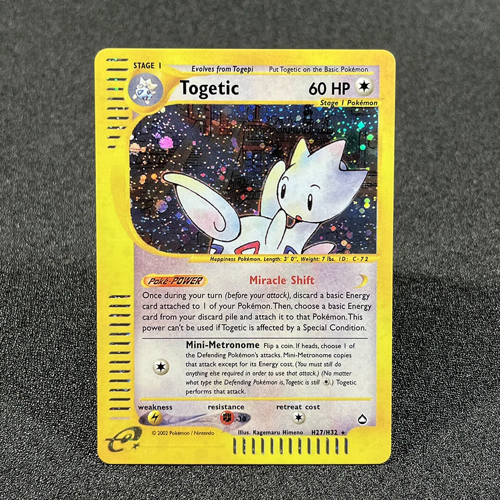 Pokemon PROXY Flash Cards E-Card aquapoli (AQ) Steelix Umbreon Togetic Entei tyraniar Kingdra Foil Cards Game Collection PTCG